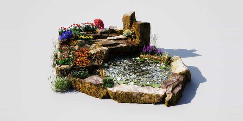 مدل سه بعدی تزیینات باغ