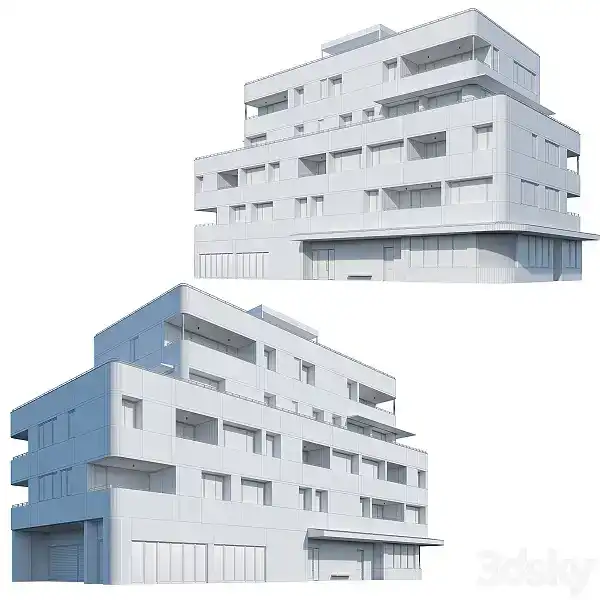 مدل سه بعدی ساختمان مسکونی