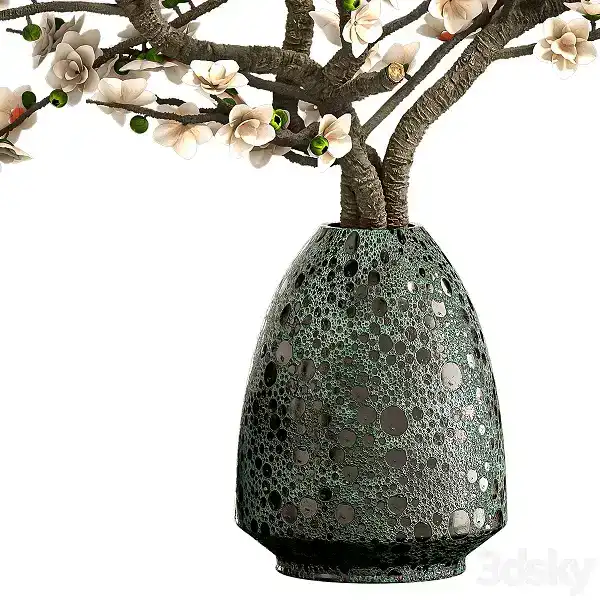 مدل سه بعدی گلدان گل